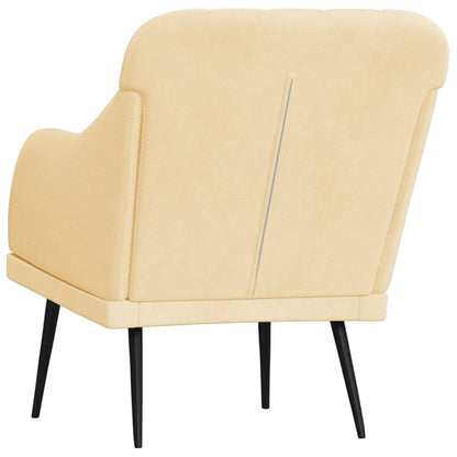 Fauteuil 63X76X80 Cm Fluweel Crèmekleurig