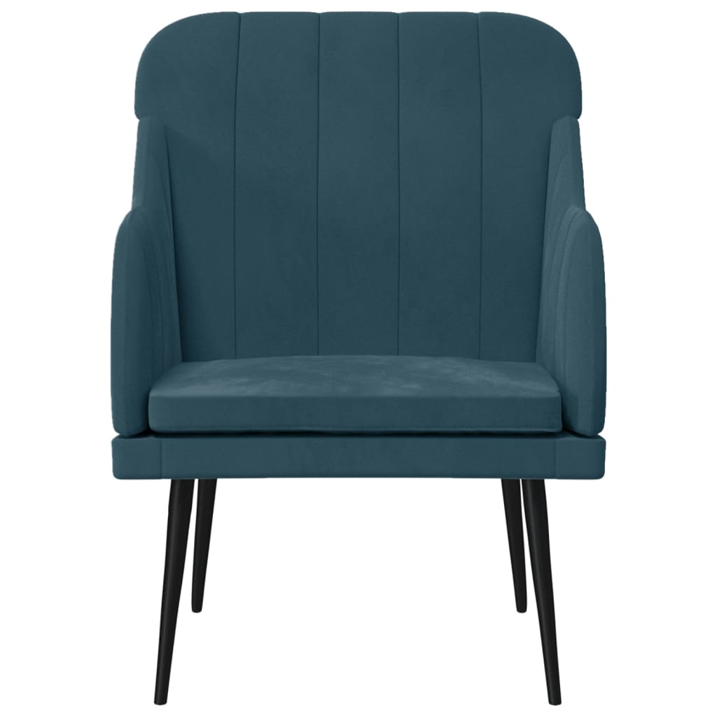 Fauteuil 63X76X80 Cm Fluweel Blauw