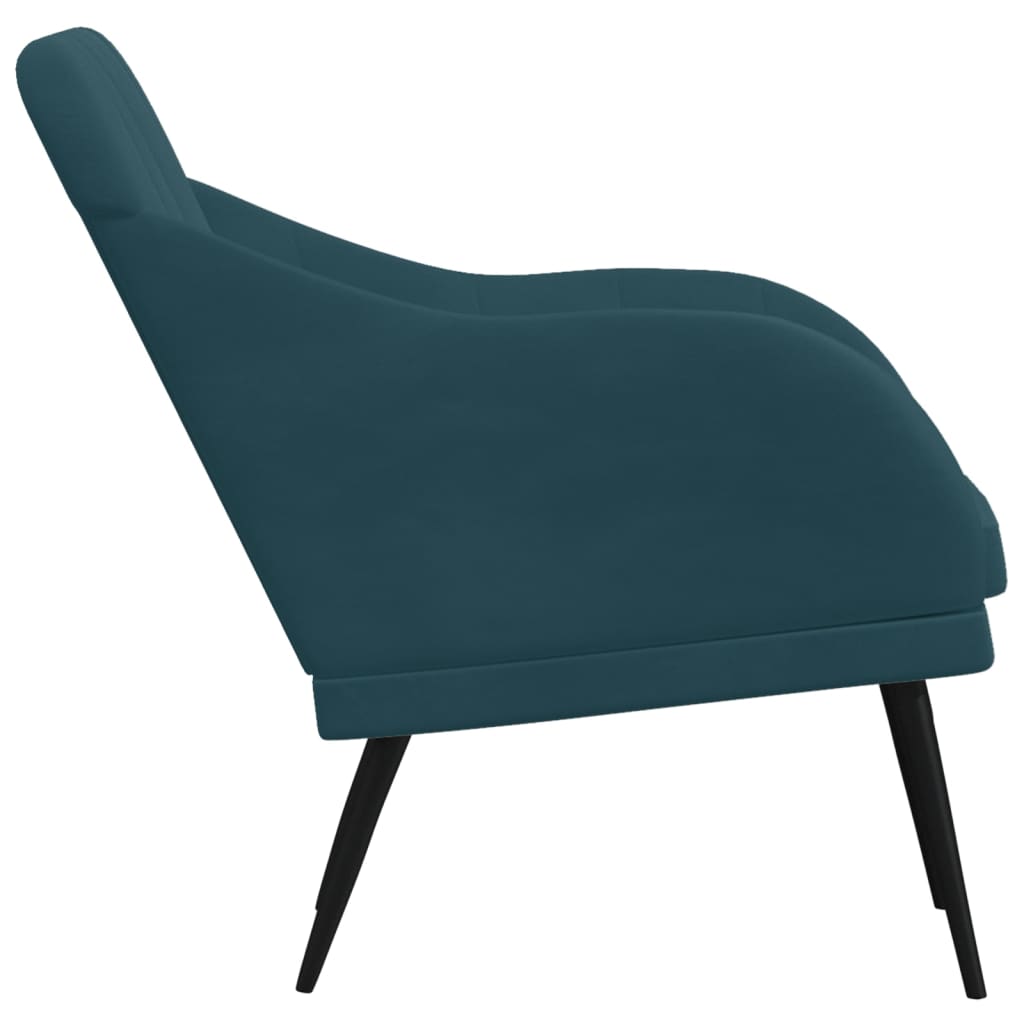 Fauteuil 63X76X80 Cm Fluweel Blauw