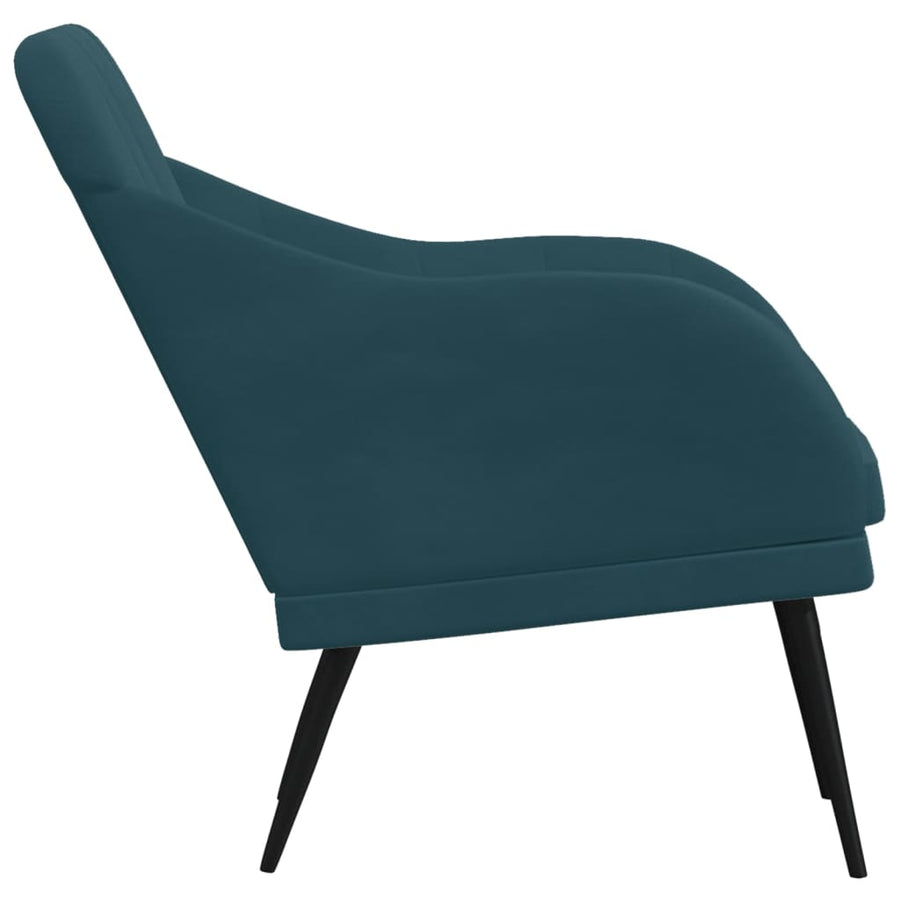 Fauteuil 63X76X80 Cm Fluweel Blauw