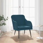 Fauteuil 63X76X80 Cm Fluweel Blauw