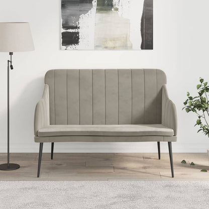 Bankje 110x76x80 cm fluweel lichtgrijs