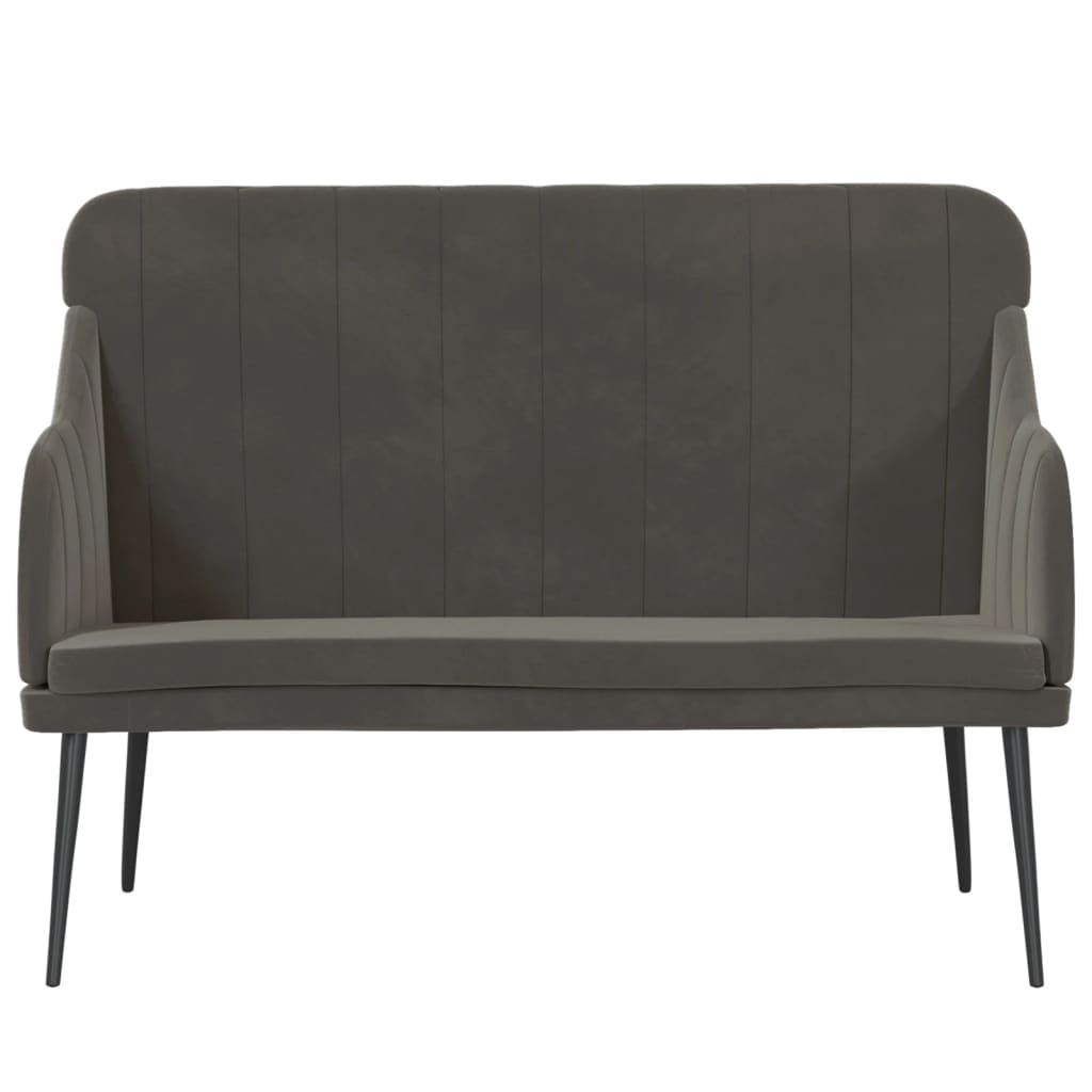 Bankje 110x76x80 cm fluweel donkergrijs
