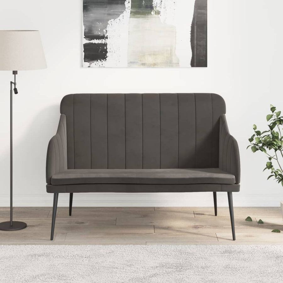 Bankje 110x76x80 cm fluweel donkergrijs