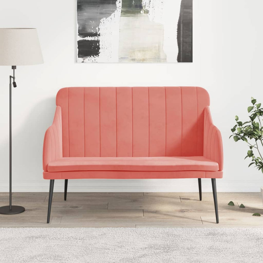 Bankje 110x76x80 cm fluweel roze