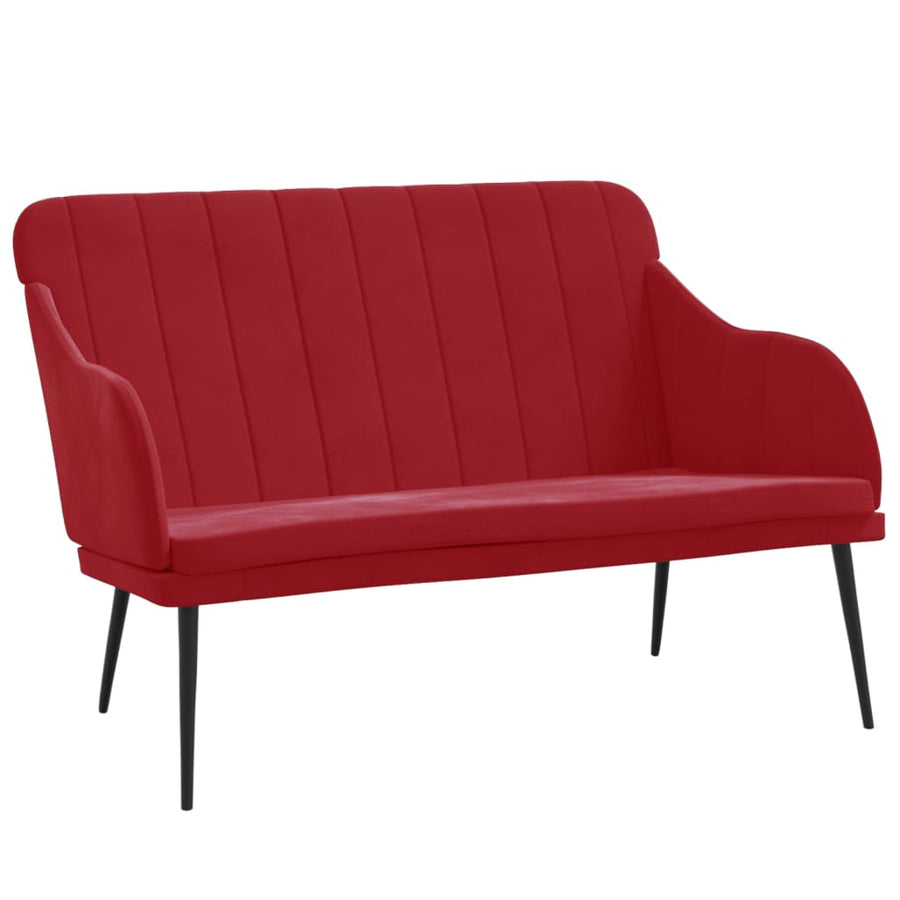Bankje 110x76x80 cm fluweel wijnrood