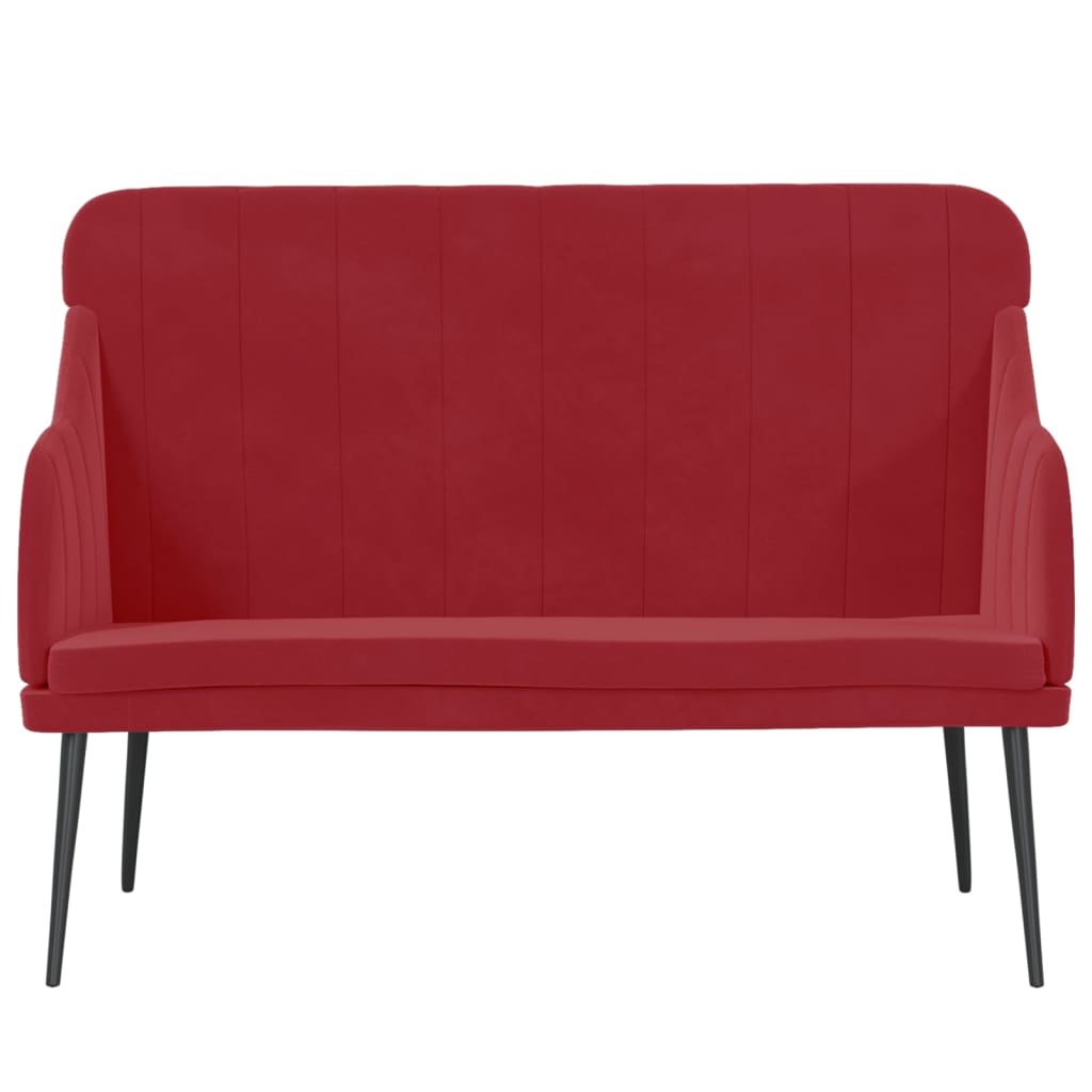 Bankje 110x76x80 cm fluweel wijnrood