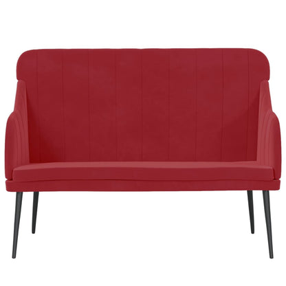 Bankje 110x76x80 cm fluweel wijnrood