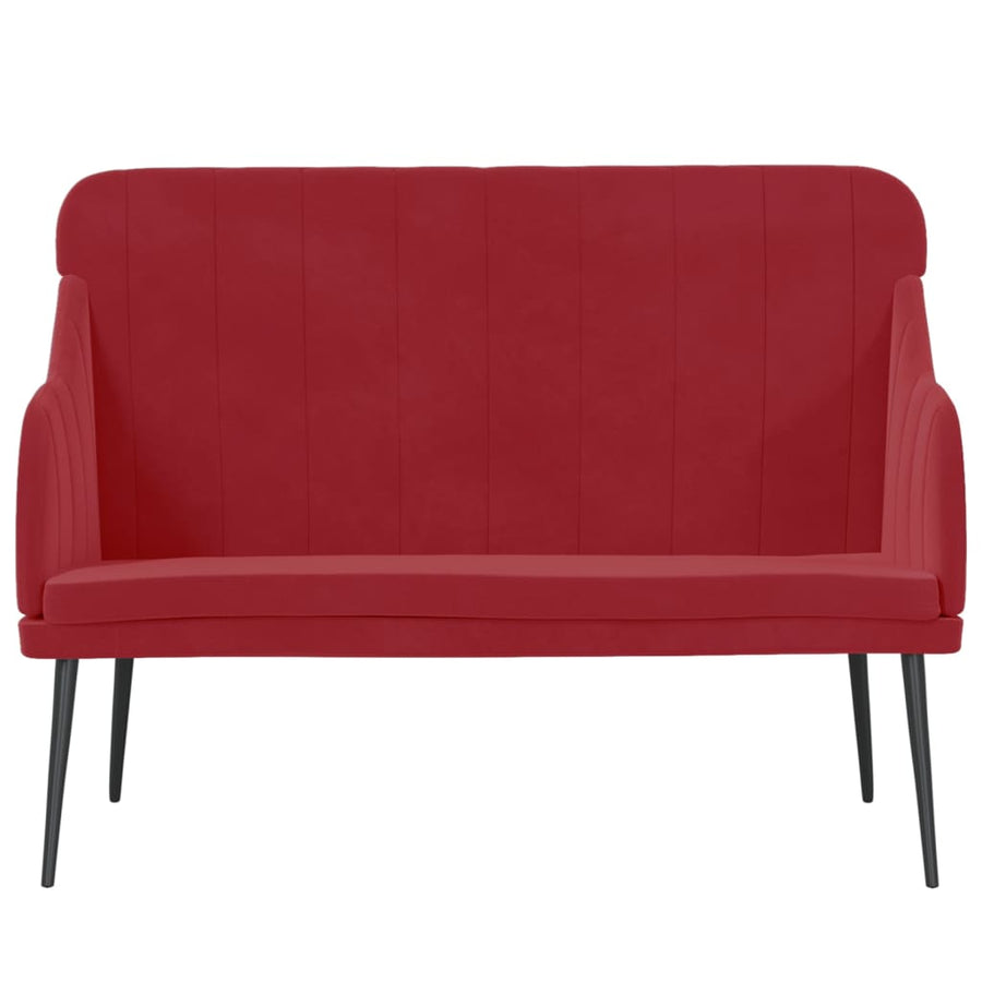 Bankje 110x76x80 cm fluweel wijnrood