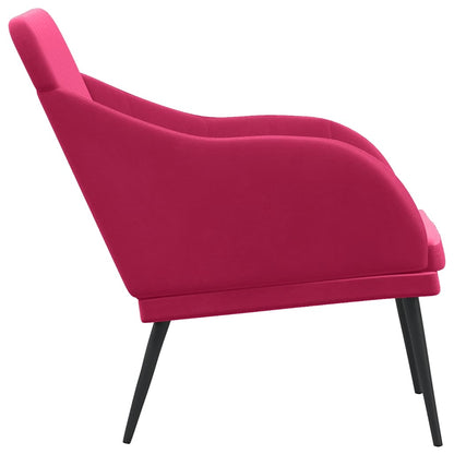 Bankje 110x76x80 cm fluweel wijnrood