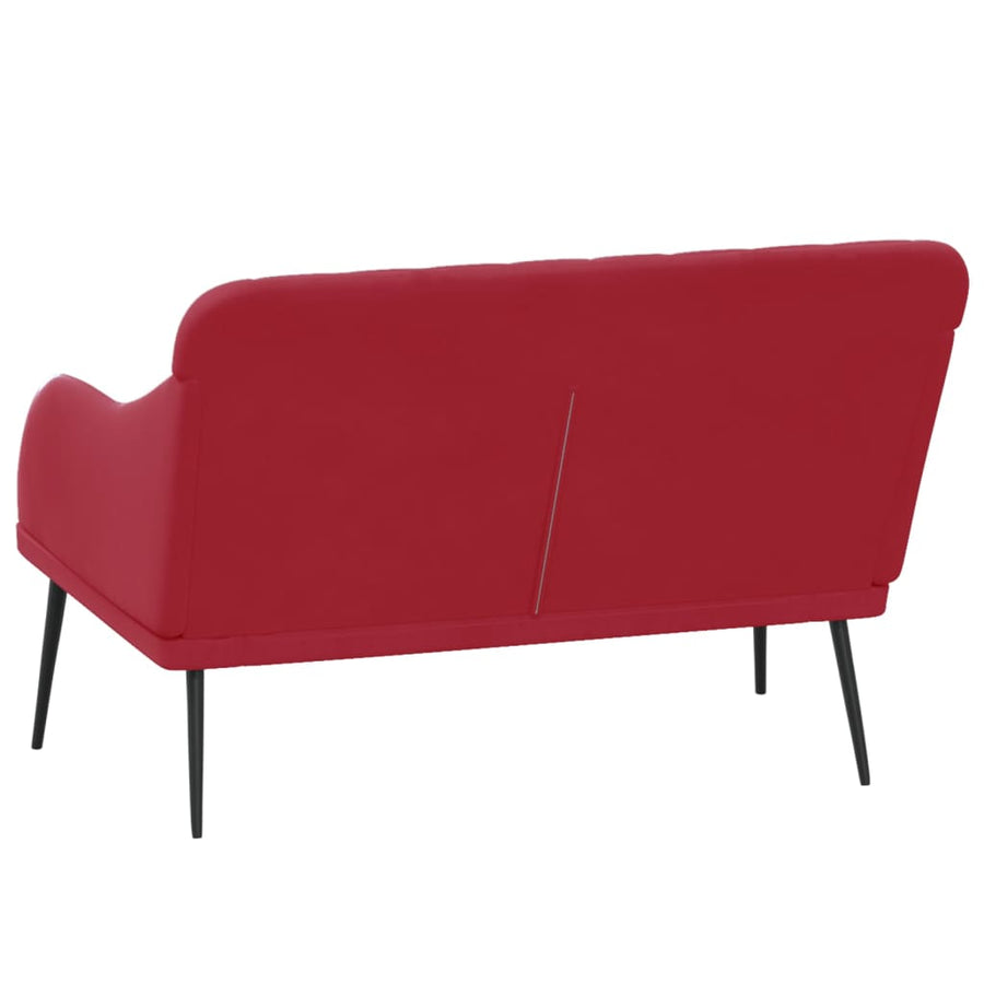 Bankje 110x76x80 cm fluweel wijnrood