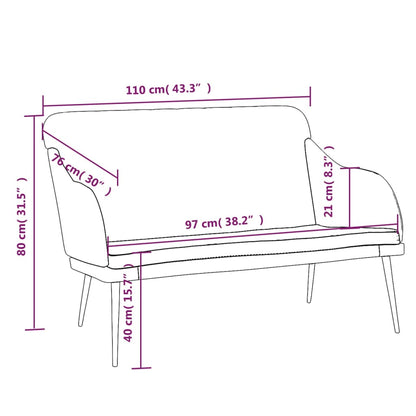 Bankje 110x76x80 cm fluweel wijnrood