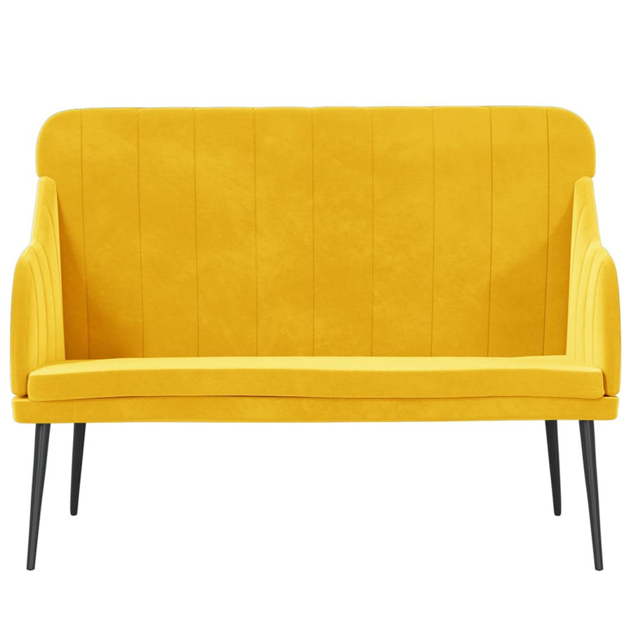 Bankje 110x76x80 cm fluweel geel