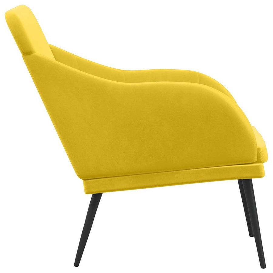 Bankje 110x76x80 cm fluweel geel