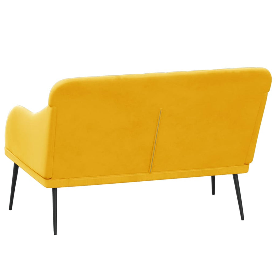 Bankje 110x76x80 cm fluweel geel