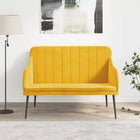Bankje 110x76x80 cm fluweel geel