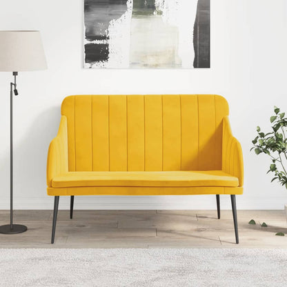 Bankje 110x76x80 cm fluweel geel