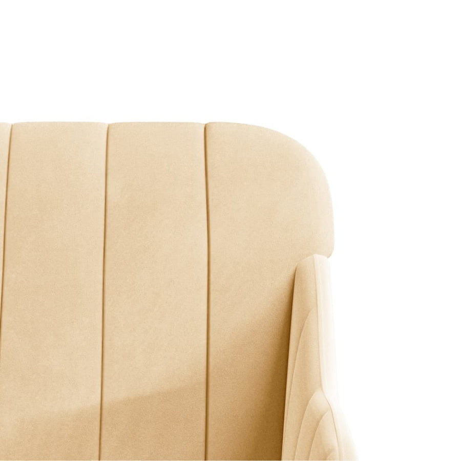 Bankje 110x76x80 cm fluweel crèmekleurig