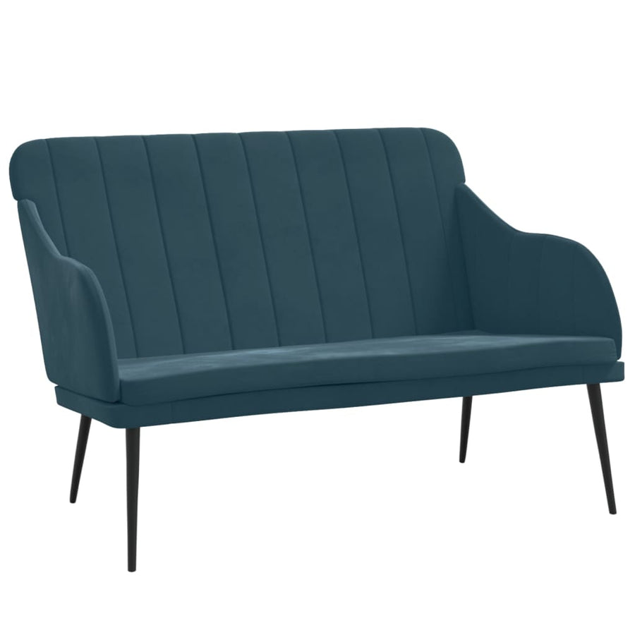 Bankje 110x76x80 cm fluweel blauw