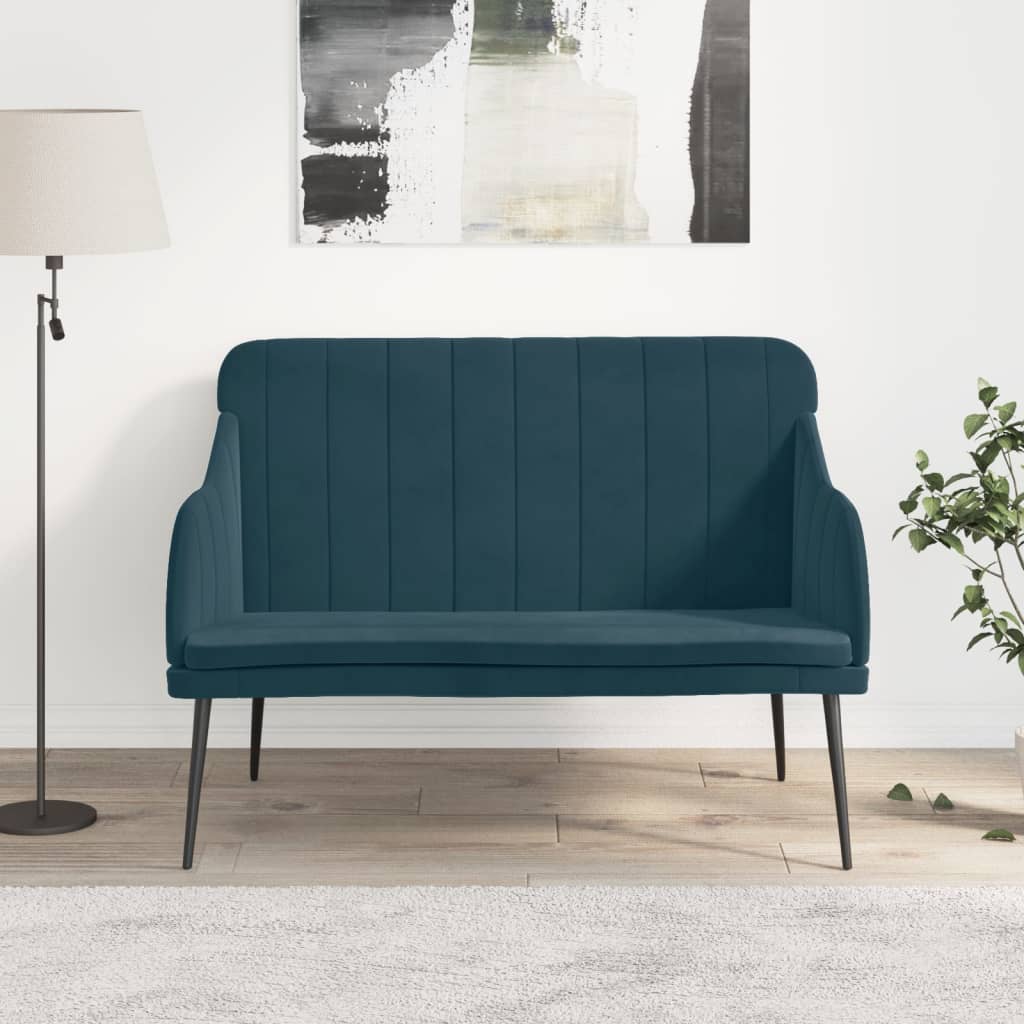 Bankje 110x76x80 cm fluweel blauw