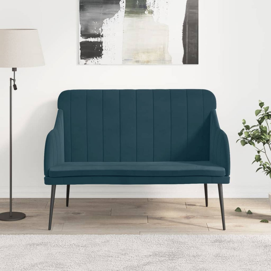 Bankje 110x76x80 cm fluweel blauw