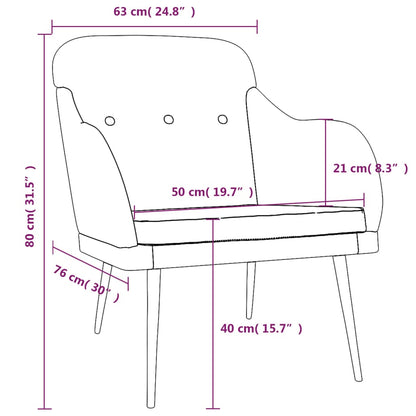 Fauteuil 63x76x80 cm stof donkergrijs