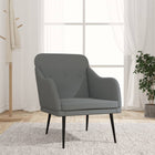 Fauteuil 63x76x80 cm stof donkergrijs Donkergrijs