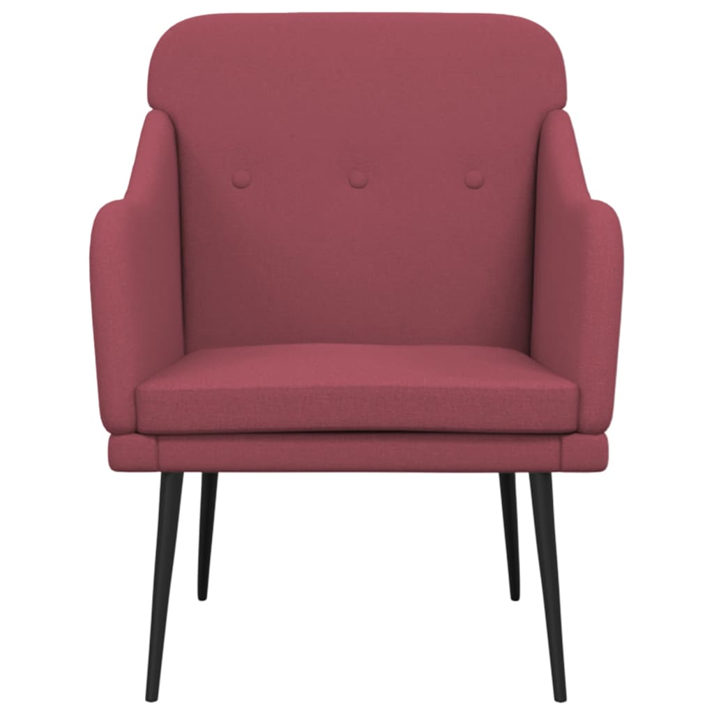Fauteuil 63x76x80 cm stof wijnrood