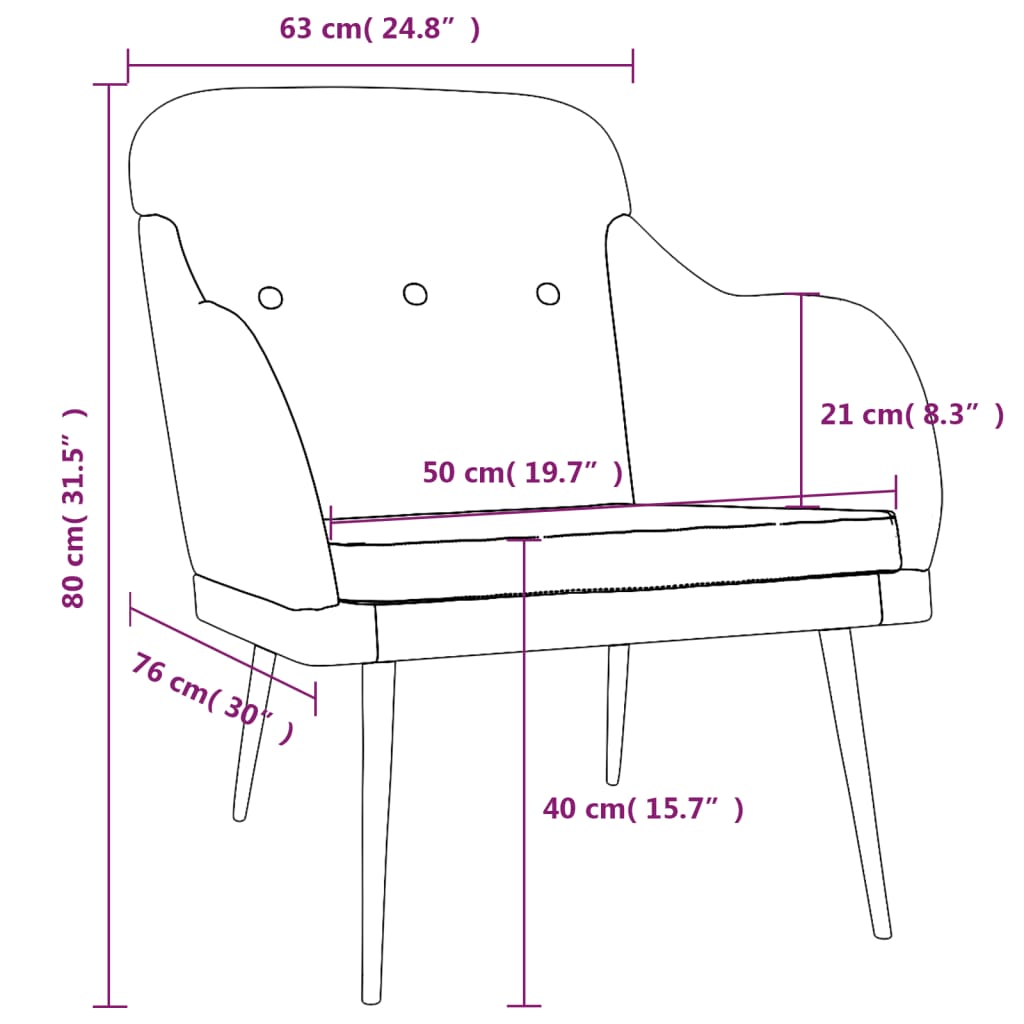 Fauteuil 63x76x80 cm stof taupe