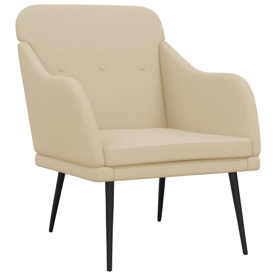Fauteuil 63x76x80 cm stof crèmekleurig