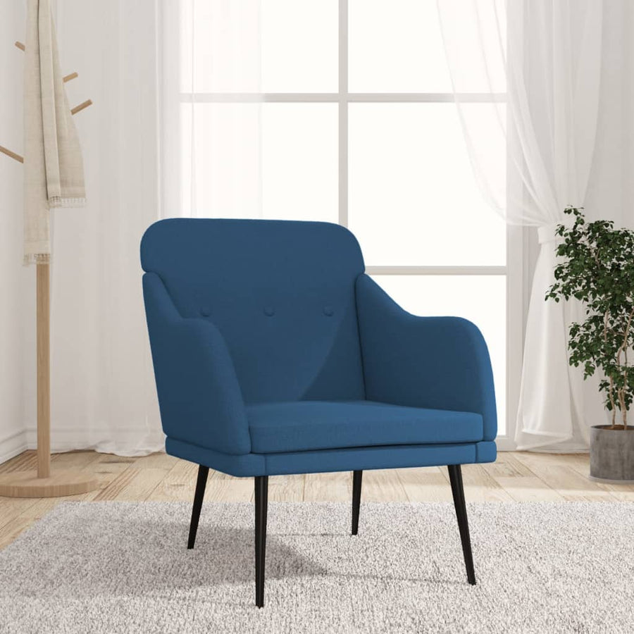 Fauteuil 63x76x80 cm stof blauw