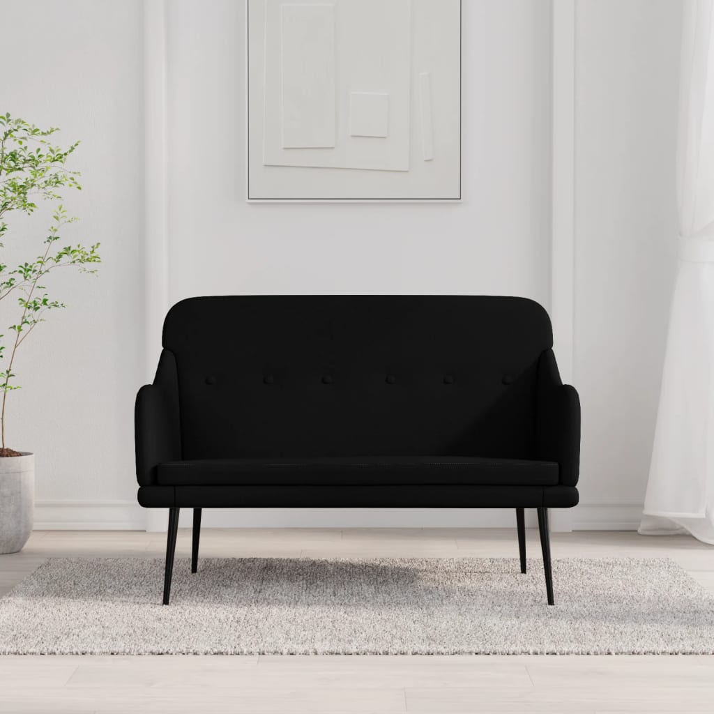 Bankje 110x76x80 cm stof zwart