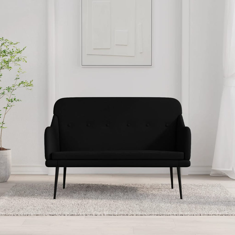 Bankje 110x76x80 cm stof zwart