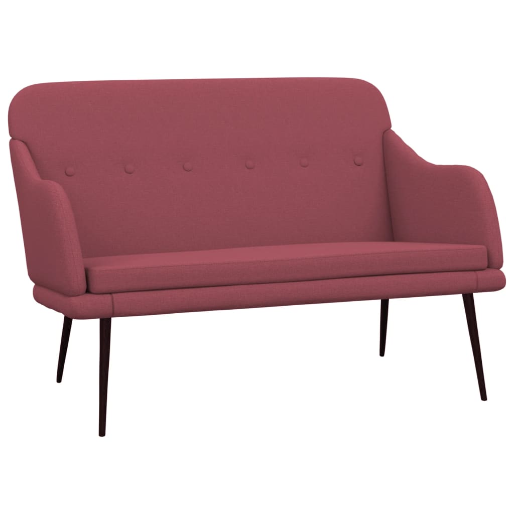 Bankje 110x76x80 cm stof wijnrood