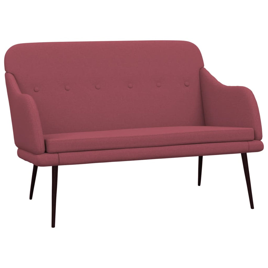 Bankje 110x76x80 cm stof wijnrood