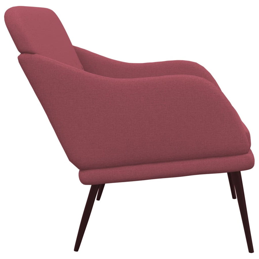 Bankje 110x76x80 cm stof wijnrood