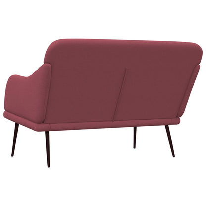 Bankje 110x76x80 cm stof wijnrood