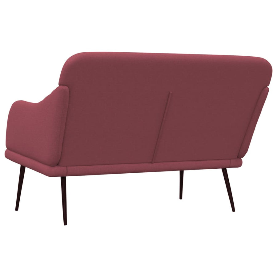 Bankje 110x76x80 cm stof wijnrood