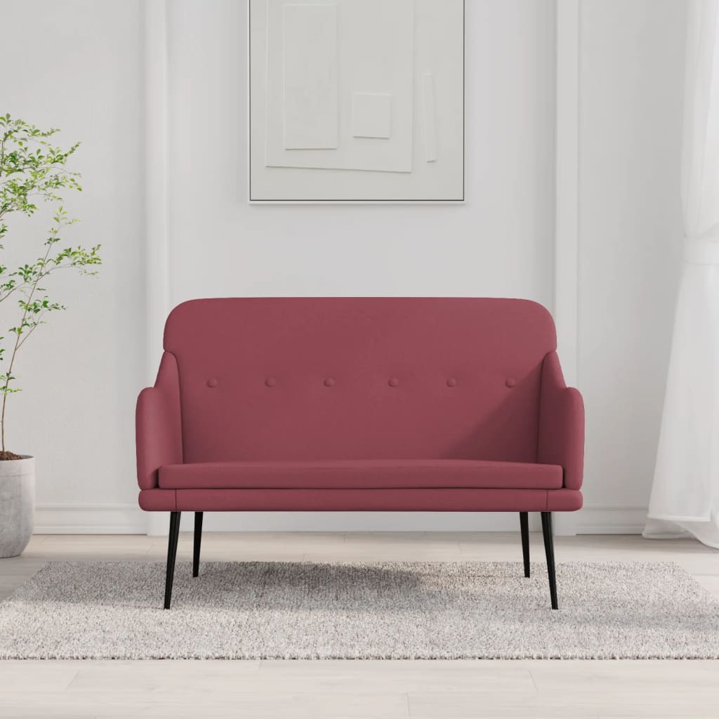 Bankje 110x76x80 cm stof wijnrood