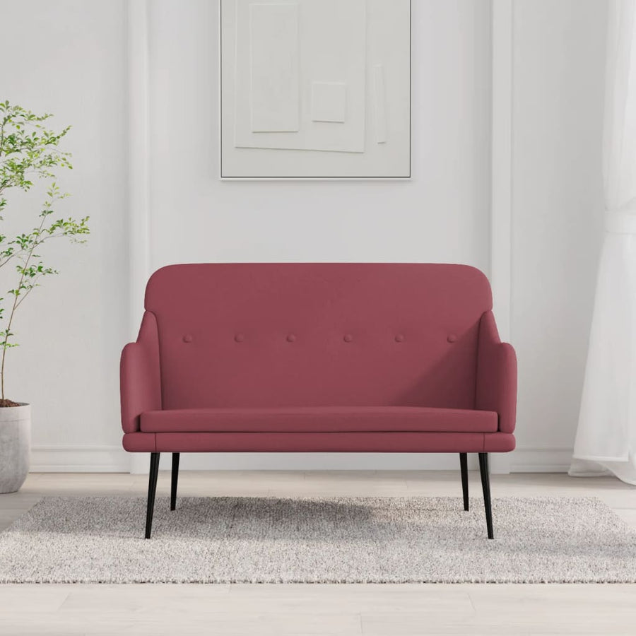 Bankje 110x76x80 cm stof wijnrood