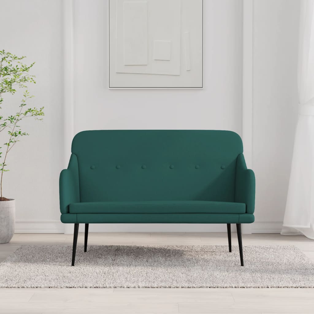 Bankje 110x76x80 cm stof donkergroen