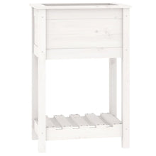 Plantenbak Met Schap 54X34,5X81 Cm Massief Grenenhout Wit