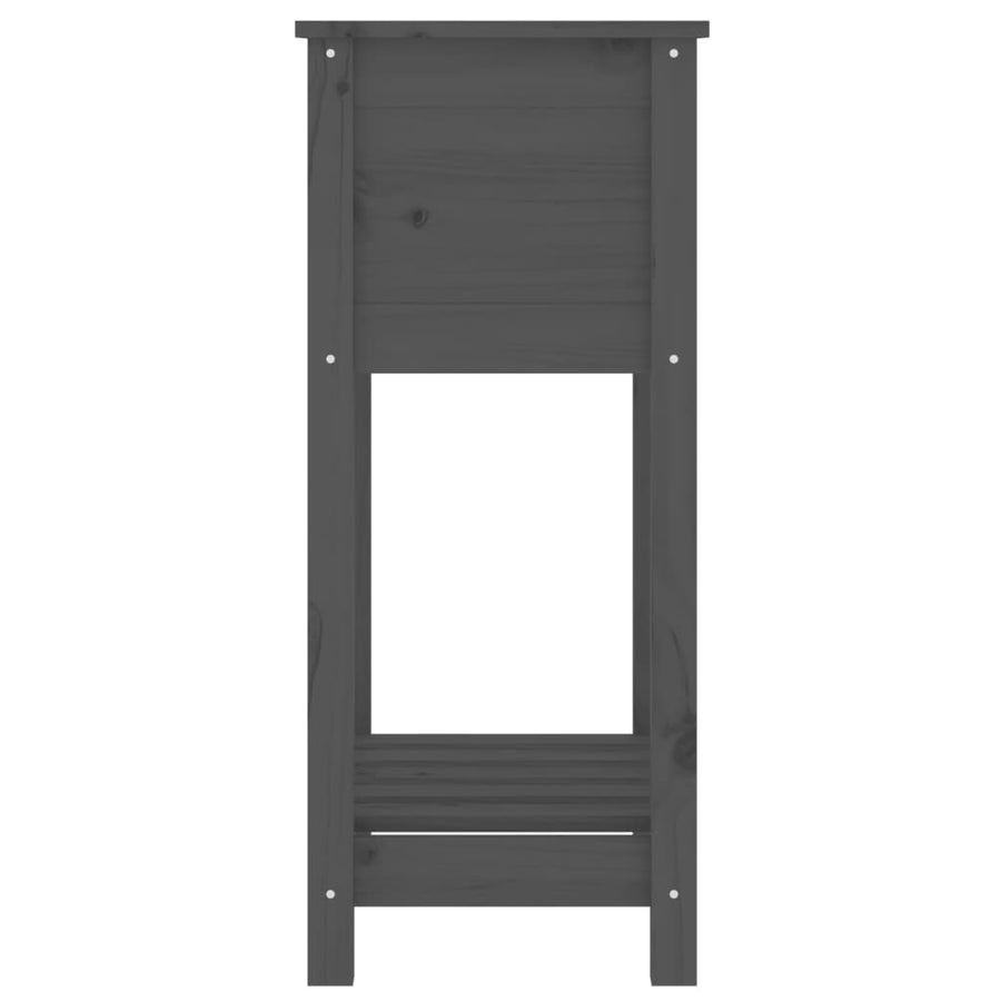 Plantenbak Met Schap 54X34,5X81 Cm Massief Grenenhout Grijs