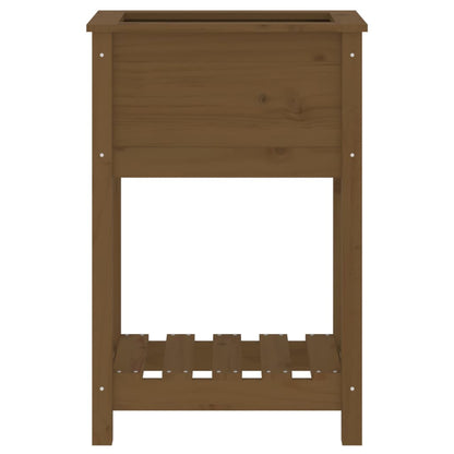 Plantenbak Met Schap 54X34,5X81 Cm Grenenhout Honingbruin