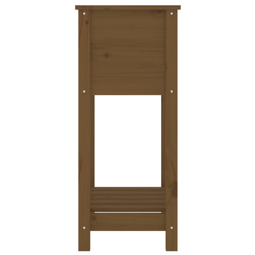 Plantenbak Met Schap 54X34,5X81 Cm Grenenhout Honingbruin