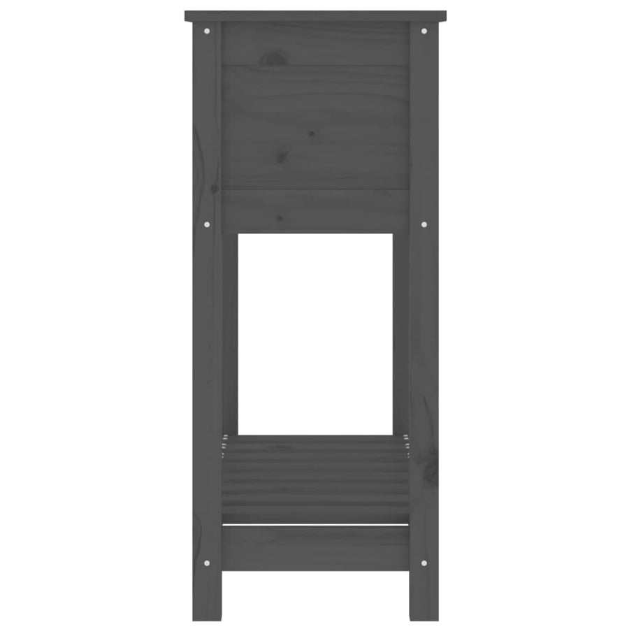 Plantenbak Met Schap 82,5X34,5X81 Cm Massief Grenenhout Grijs