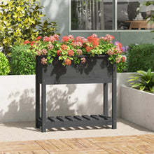 Plantenbak Met Schap 82,5X34,5X81 Cm Massief Grenenhout Grijs