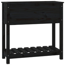 Plantenbak Met Schap 82,5X34,5X81 Cm Massief Grenenhout Zwart