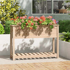 Planter with shelf 111.5x34.5x81 cm solid pine