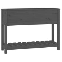 Plantenbak Met Schap 111,5X34,5X81 Cm Massief Grenenhout Grijs